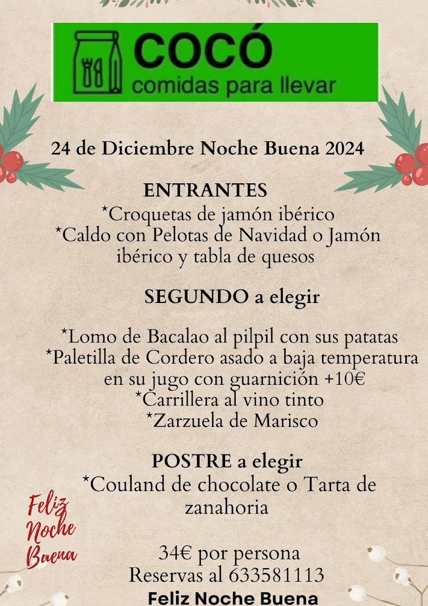 Menu Cocó, Comidas Para Llevar-2