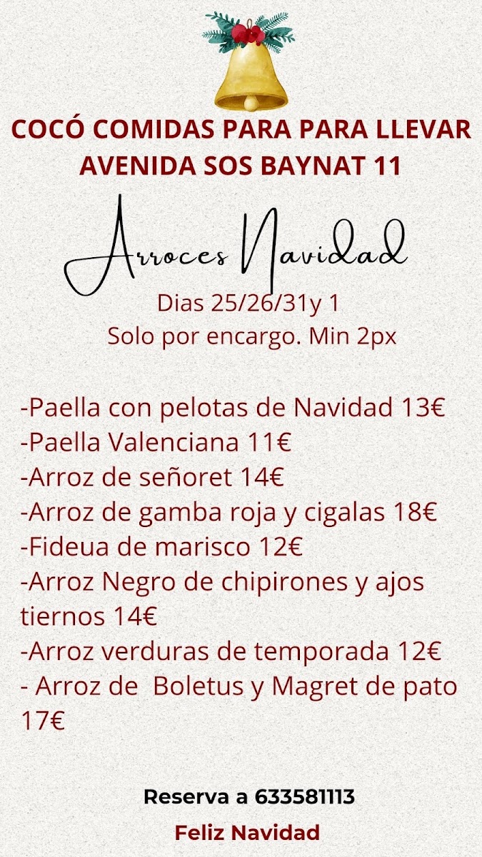 Menu Cocó, Comidas Para Llevar-7